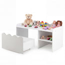Scalloped Kids Bookshelf and Toy Storage Organizer for Bedroom