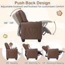 Brown 2-Seater Kids Recliner Chair with 2 Cup Holders and 2 Side Storage Pockets