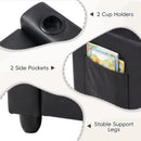 Black 2-Seater Kids Recliner Chair with 2 Cup Holders and 2 Side Storage Pockets