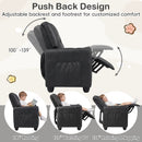 Black 2-Seater Kids Recliner Chair with 2 Cup Holders and 2 Side Storage Pockets