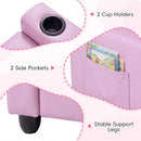 Pink 2-Seater Kids Recliner Chair with 2 Cup Holders and 2 Side Storage Pockets