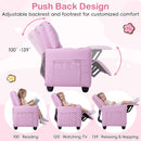 Pink 2-Seater Kids Recliner Chair with 2 Cup Holders and 2 Side Storage Pockets