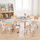 Kids Table and 4 Chairs Set, Height Adjustable Toddler Desk and Chair Set