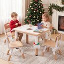 Kids Table and 4 Chairs Set, Height Adjustable Toddler Desk and Chair Set