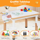 Kids Table and 4 Chairs Set, Height Adjustable Toddler Desk and Chair Set