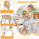 Kids Table and 4 Chairs Set, Height Adjustable Toddler Desk and Chair Set
