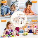 Kids Table and 4 Chairs Set, Height Adjustable Toddler Desk and Chair Set