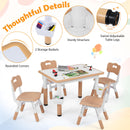 Kids Table and 4 Chairs Set, Height Adjustable Toddler Desk and Chair Set