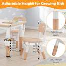 Kids Table and 4 Chairs Set, Height Adjustable Toddler Desk and Chair Set