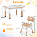 Kids Table and 4 Chairs Set, Height Adjustable Toddler Desk and Chair Set