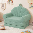 Green 2-in-1 Kids Flip Out Sofa with Soft Fabric Cover for Playroom