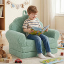 Green 2-in-1 Kids Flip Out Sofa with Soft Fabric Cover for Playroom