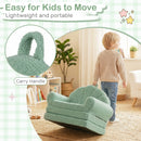 Green 2-in-1 Kids Flip Out Sofa with Soft Fabric Cover for Playroom