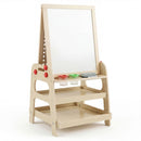Kids Magnetic Whiteboard Easel with Marble Run – Natural