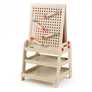 Kids Magnetic Whiteboard Easel with Marble Run – Natural