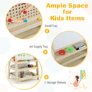 Kids Magnetic Whiteboard Easel with Marble Run – Natural