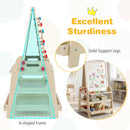 Kids Magnetic Whiteboard Easel with Marble Run – Natural
