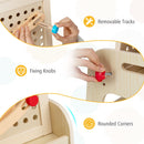 Kids Magnetic Whiteboard Easel with Marble Run – Natural