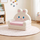 Pink 2-in-1 Convertible Kids Sofa to Lounger for Toddlers 18-36 Months Old