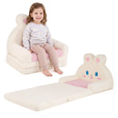 Pink 2-in-1 Convertible Kids Sofa to Lounger for Toddlers 18-36 Months Old