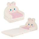 Pink 2-in-1 Convertible Kids Sofa to Lounger for Toddlers 18-36 Months Old