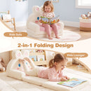 Pink 2-in-1 Convertible Kids Sofa to Lounger for Toddlers 18-36 Months Old