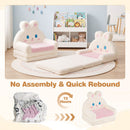 Pink 2-in-1 Convertible Kids Sofa to Lounger for Toddlers 18-36 Months Old