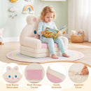Pink 2-in-1 Convertible Kids Sofa to Lounger for Toddlers 18-36 Months Old