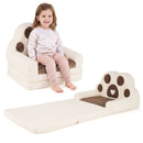 Brown Foldable Toddler Sofa Chair with Removable Cover No Assembly Needed