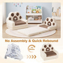 Brown Foldable Toddler Sofa Chair with Removable Cover No Assembly Needed
