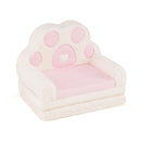 Pink Foldable Toddler Sofa Chair with Removable Cover No Assembly Needed