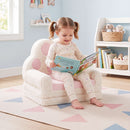Pink Foldable Toddler Sofa Chair with Removable Cover No Assembly Needed