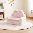 Pink Foldable Toddler Sofa Chair with Removable Cover No Assembly Needed