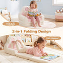 Pink Foldable Toddler Sofa Chair with Removable Cover No Assembly Needed