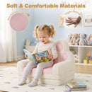 Pink Foldable Toddler Sofa Chair with Removable Cover No Assembly Needed