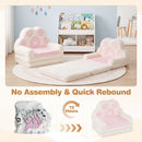 Pink Foldable Toddler Sofa Chair with Removable Cover No Assembly Needed