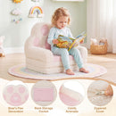 Pink Foldable Toddler Sofa Chair with Removable Cover No Assembly Needed