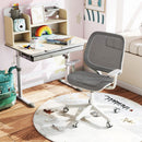Kids mesh rolling desk chair in grey with adjustable height, ergonomic backrest, and cushioned seat for comfortable.