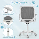 Kids mesh rolling desk chair with adjustable height, ergonomic back support, and smooth armrests for comfortable study.