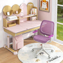 Kids mesh rolling desk chair in purple with adjustable height, ergonomic design, and smooth-rolling wheels for comfort.