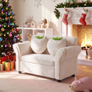 Kids Couch with Strawberry Throw Pillows - Beige - image 1