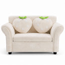 Kids Couch with Strawberry Throw Pillows - Beige - image 2