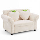 Kids Couch with Strawberry Throw Pillows - Beige - image 3