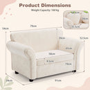 Kids Couch with Strawberry Throw Pillows - Beige - image 4