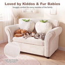 Kids Couch with Strawberry Throw Pillows - Beige - image 7