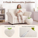 Kids Couch with Strawberry Throw Pillows - Beige - image 9