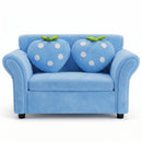 Kids Couch with Strawberry Throw Pillows - Blue - image 2