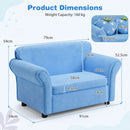 Kids Couch with Strawberry Throw Pillows - Blue - image 4