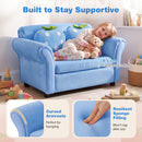 Kids Couch with Strawberry Throw Pillows - Blue - image 6