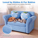 Kids Couch with Strawberry Throw Pillows - Blue - image 7